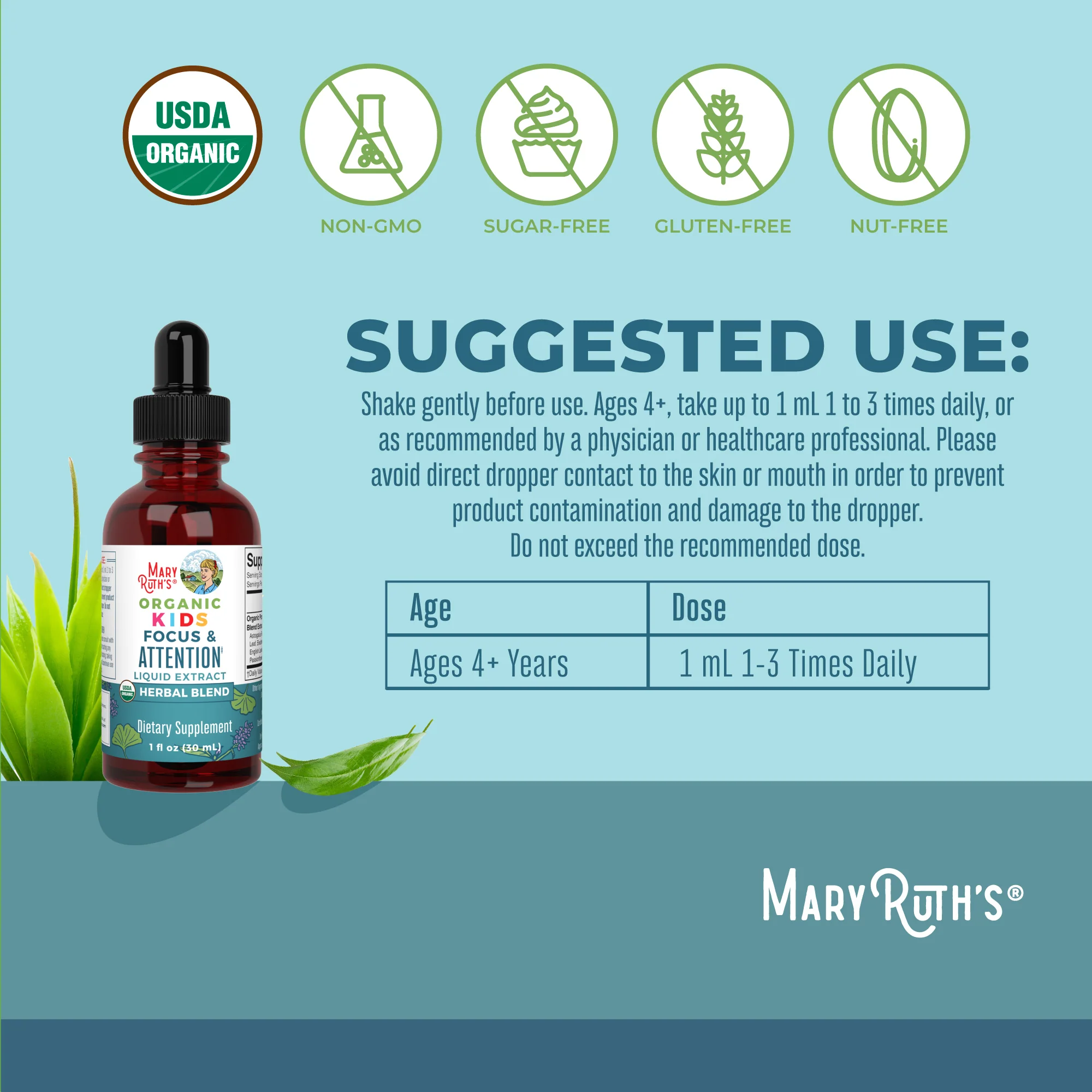 Organic Kids Focus & Attention Liquid Drops - Image 3