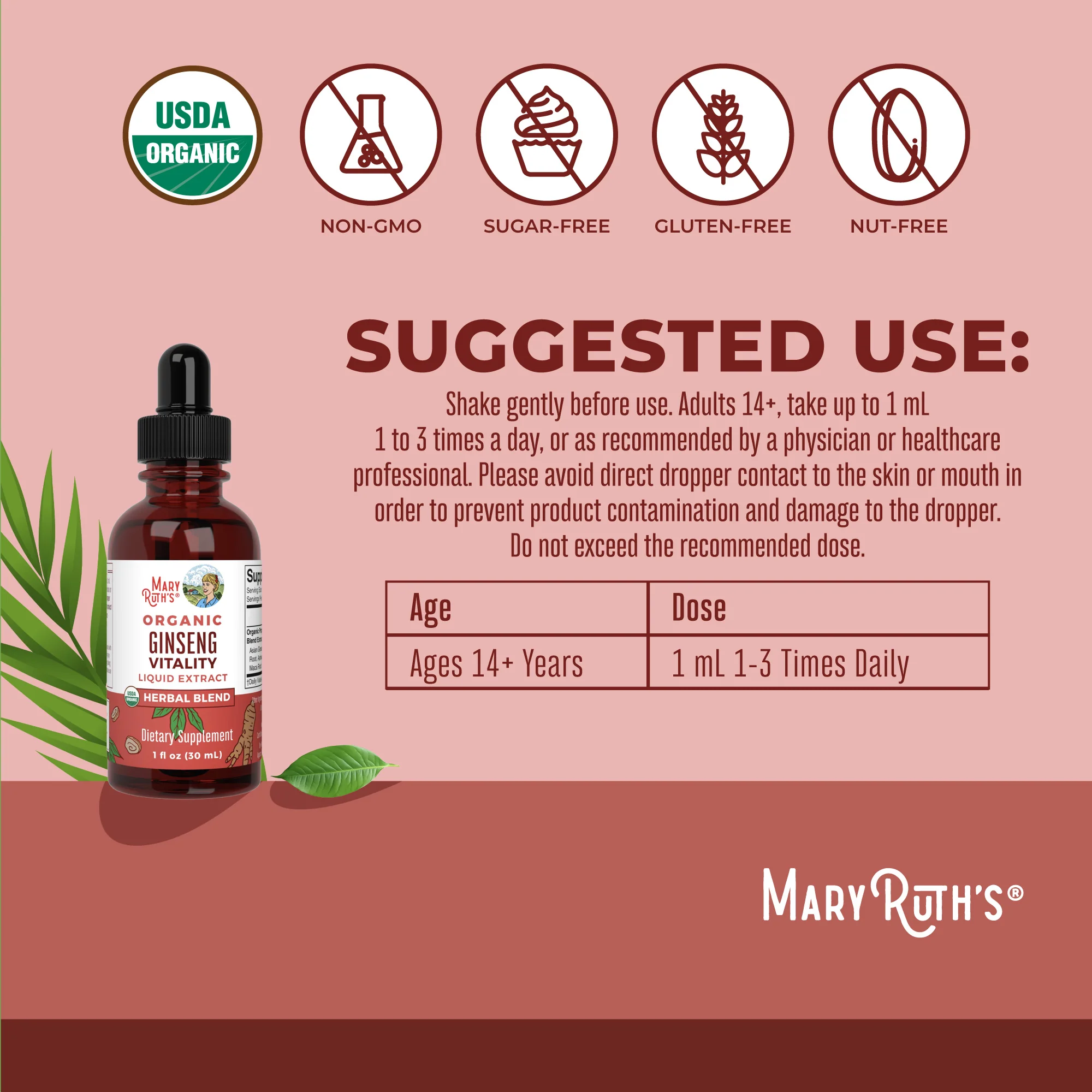 Organic Ginseng Vitality Herbal Blend Liquid Drops - Image 3