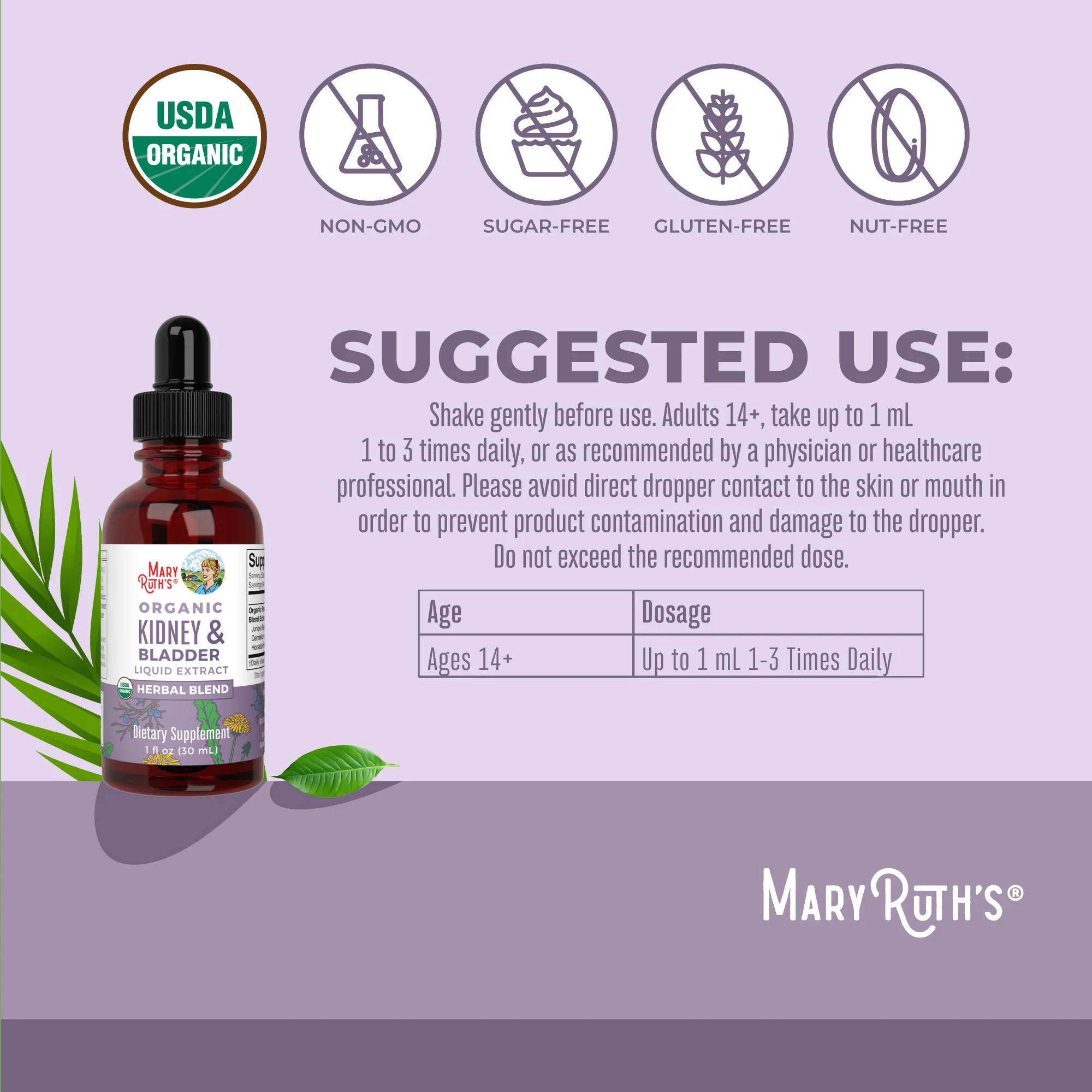Organic Kidney & Bladder Herbal Blend Liquid Drops - Image 3