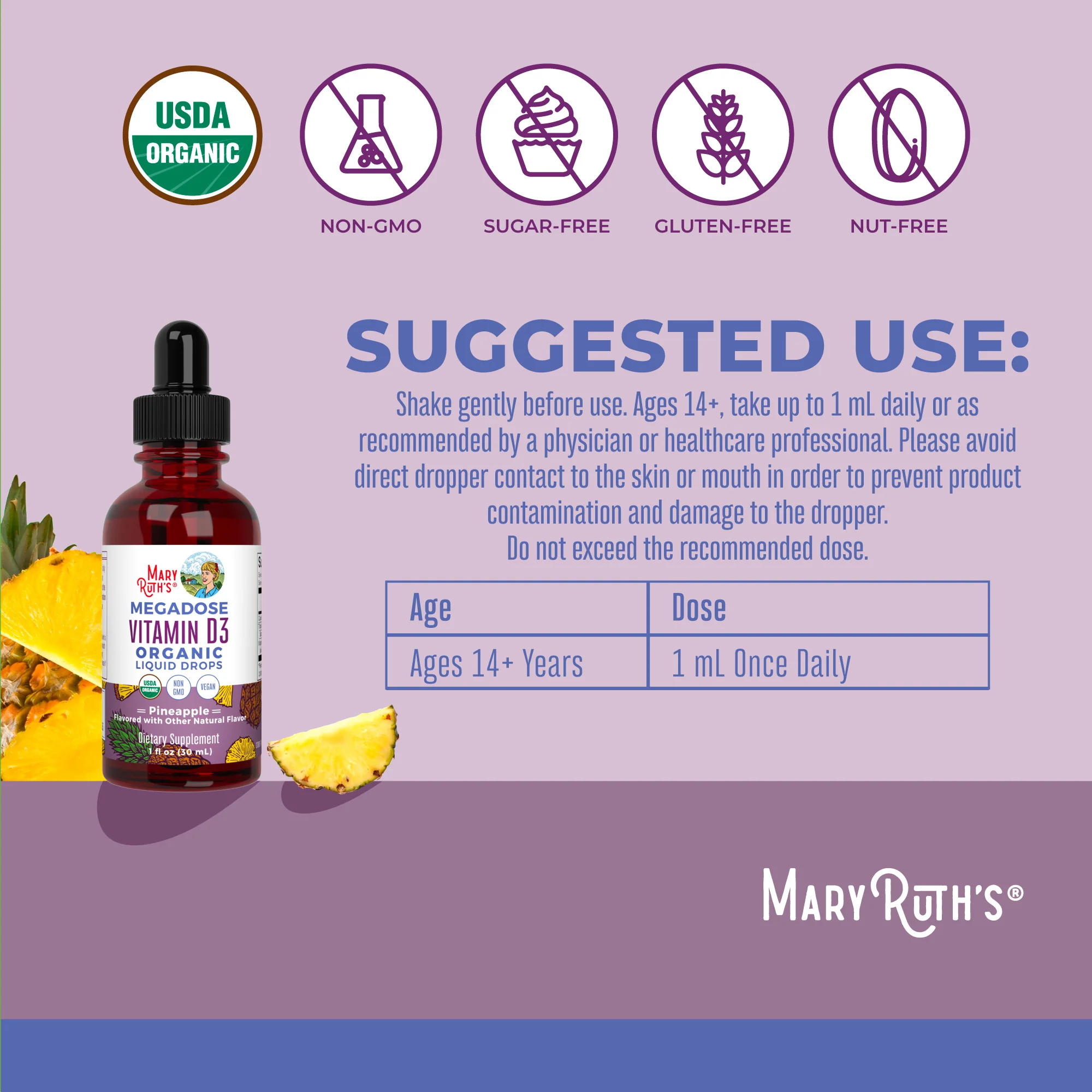 Megadose D3 Organic Liquid Drops - Image 3