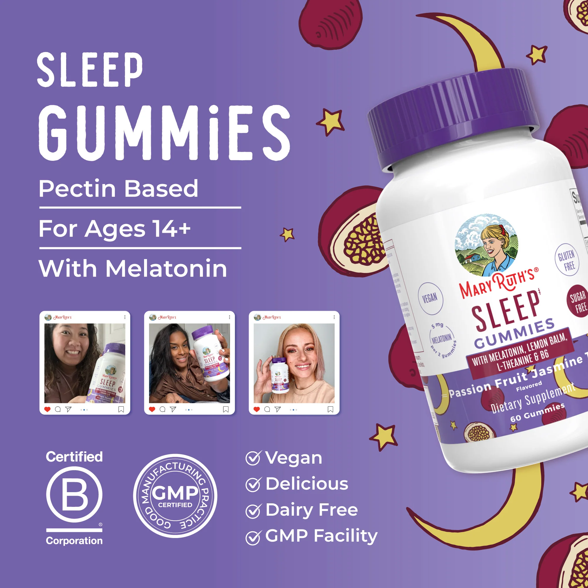Melatonin Sleep Gummies (Passion Fruit Jasmine Tea) - Image 8