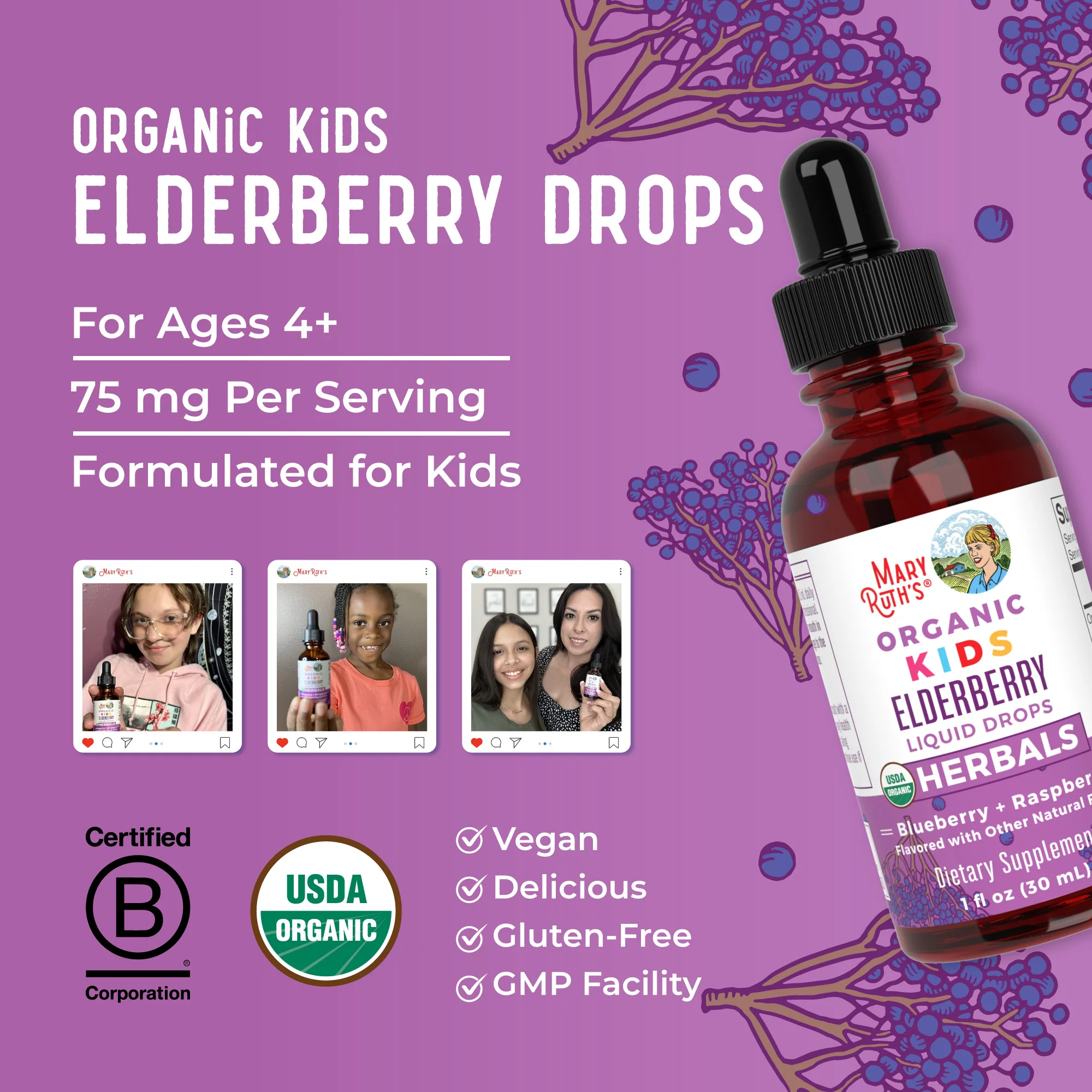 Organic Kids Elderberry Liquid Drops - Image 8