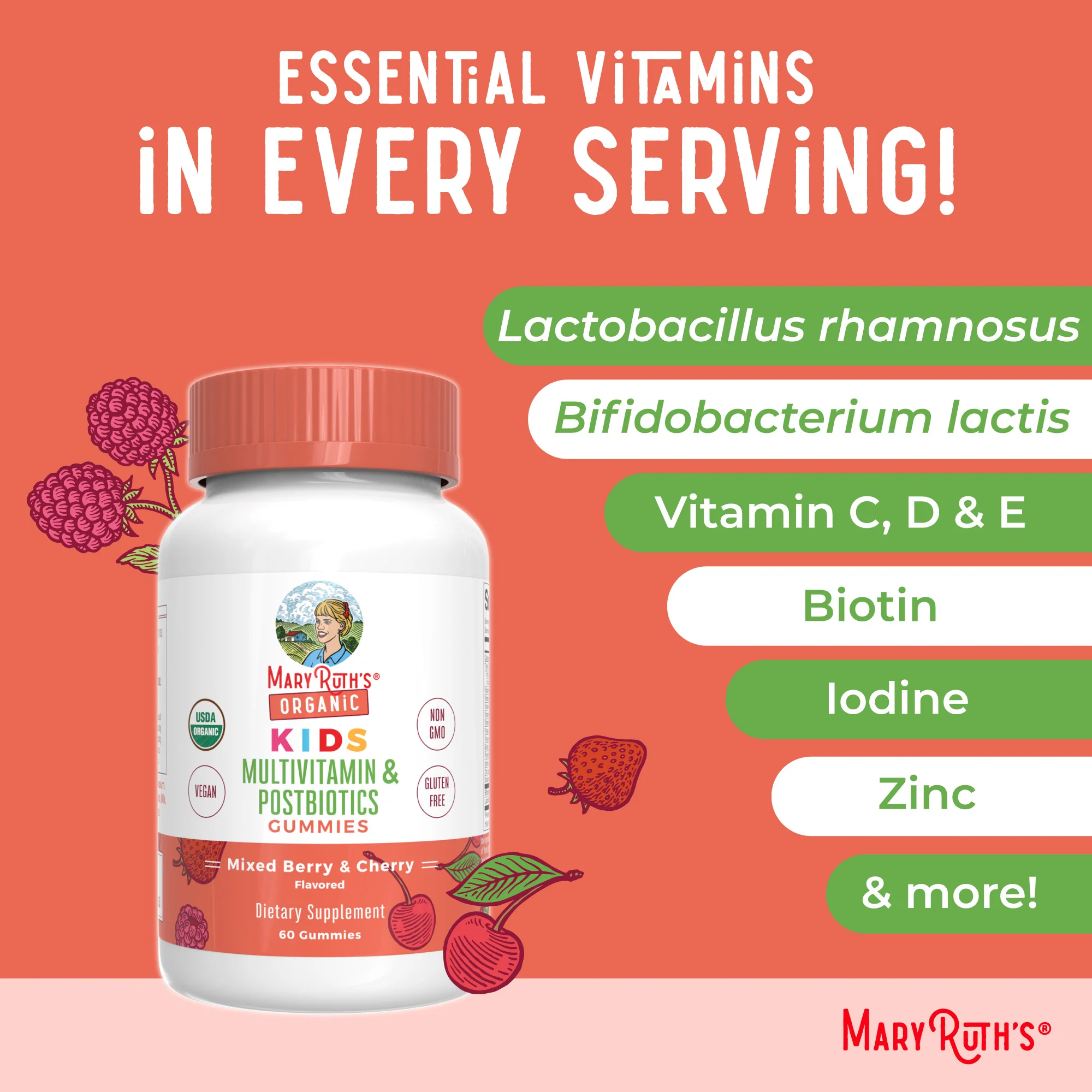 Organic Kids Multivitamin + Postbiotics Gummies - Image 7