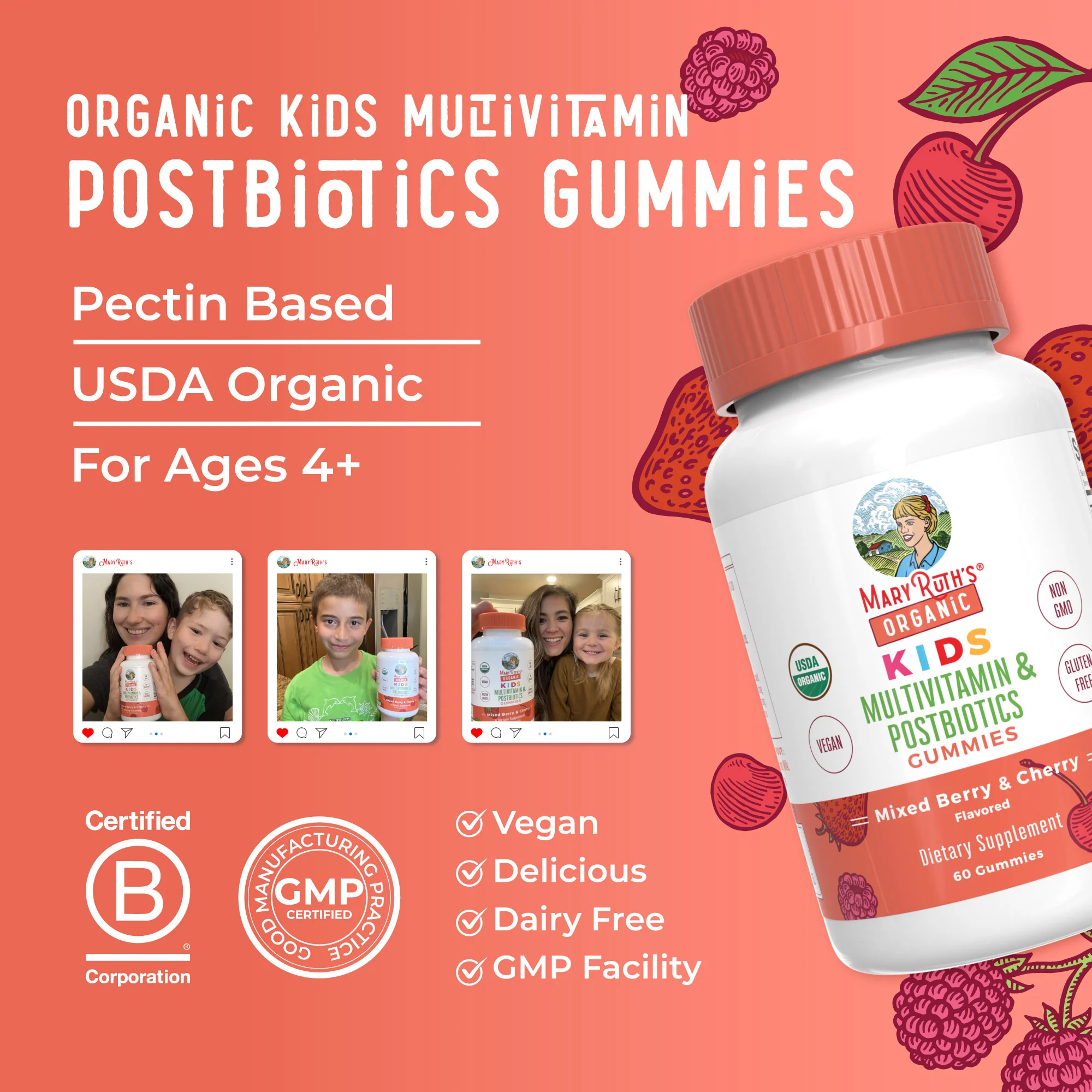 Organic Kids Multivitamin + Postbiotics Gummies - Image 8