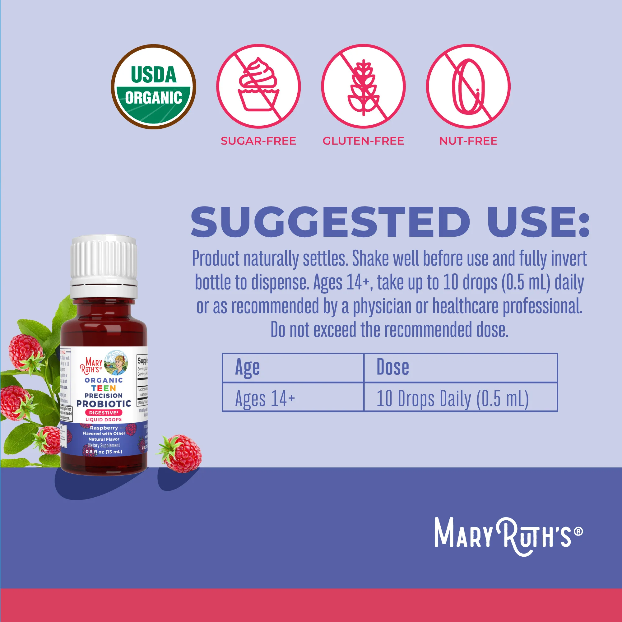 Organic Teen Precision Probiotic Digestive Liquid Drops - Image 3