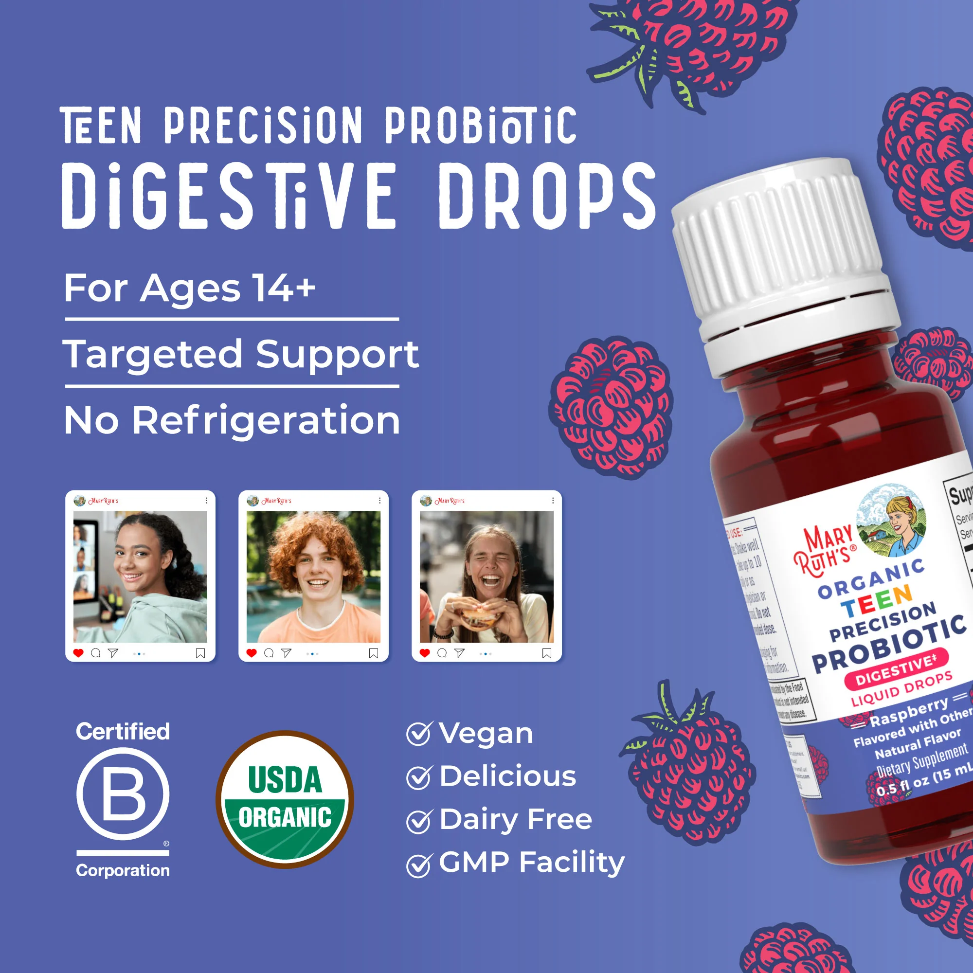 Organic Teen Precision Probiotic Digestive Liquid Drops - Image 8