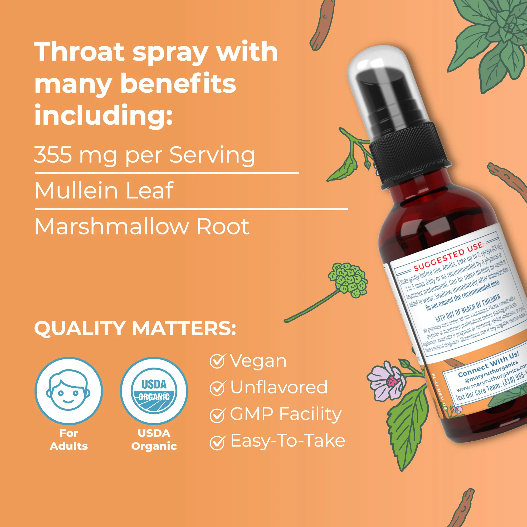 Organic Throat Spray (Unflavored) - Image 4