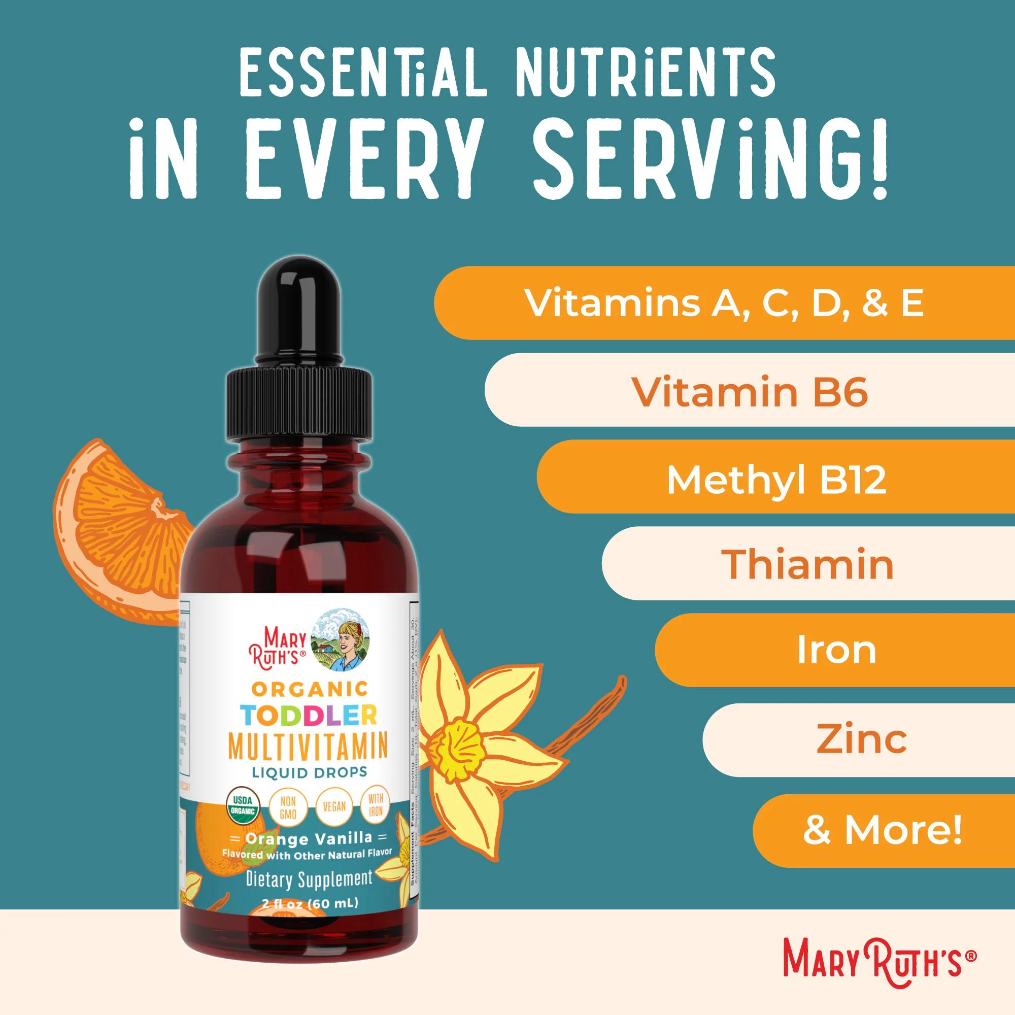 Organic Toddler Multivitamin Liquid Drops With Iron - Image 7