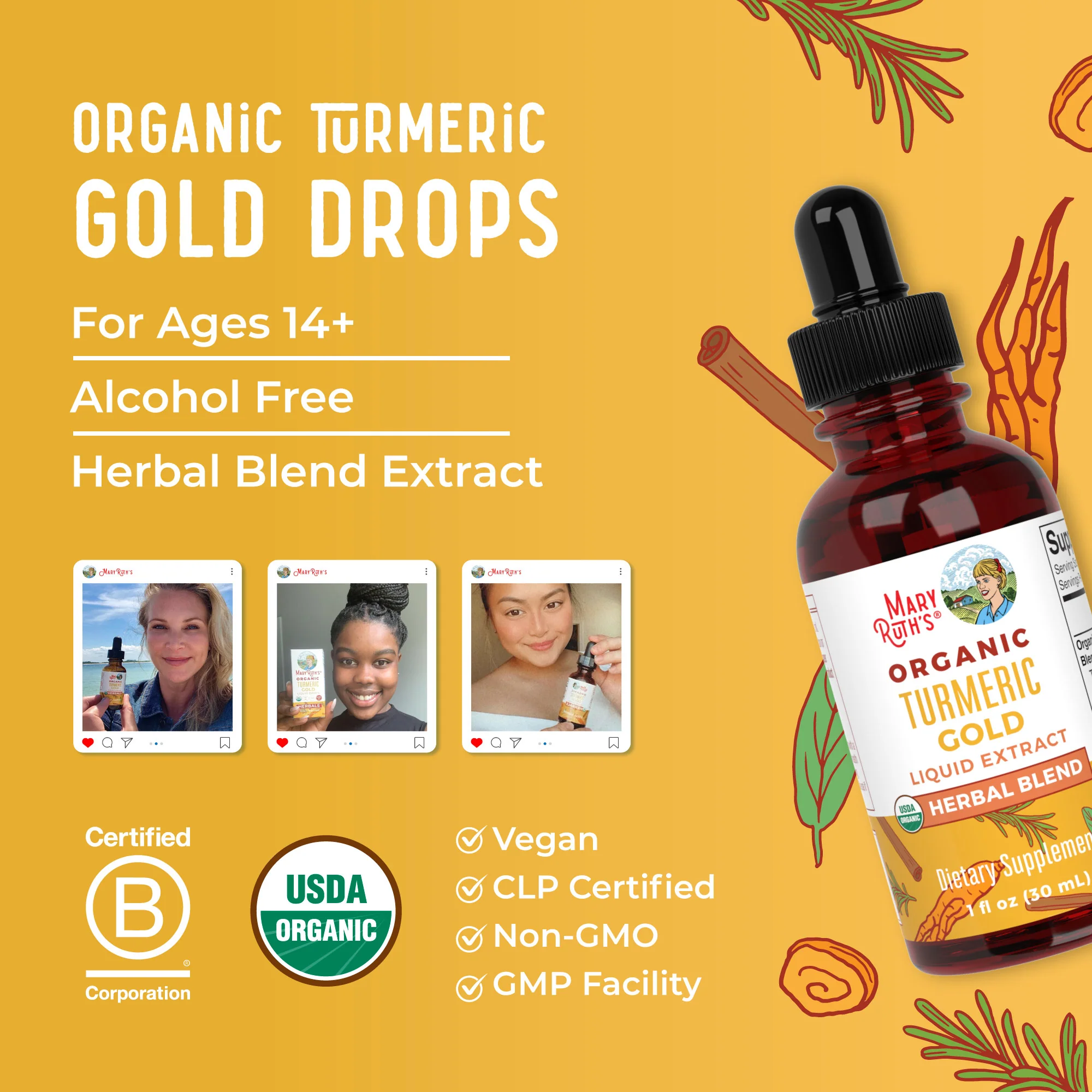 Organic Turmeric Gold Herbal Blend Liquid Drops - Image 8