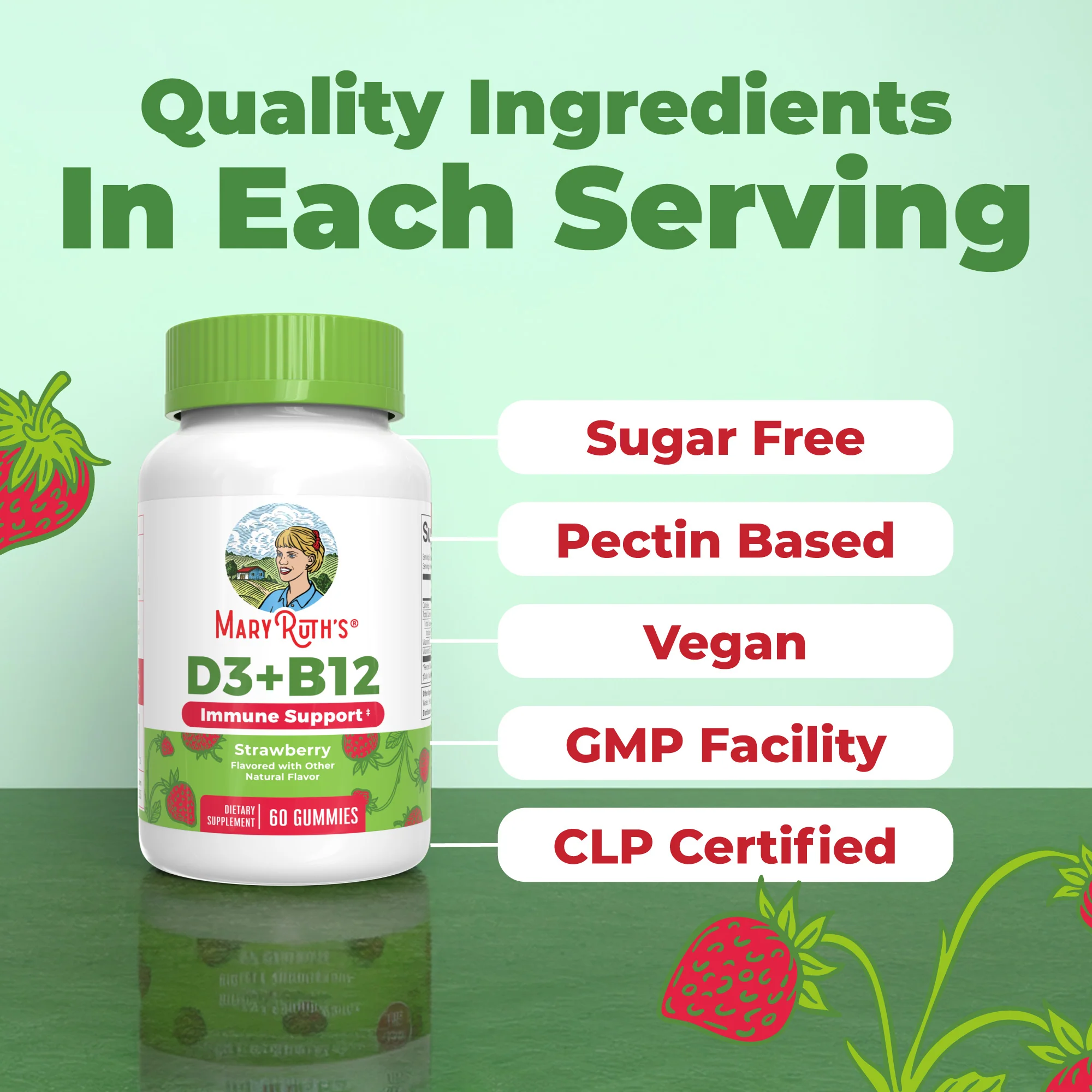 D3 + B12 Gummies (Strawberry) - Image 5